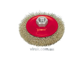 VOREL Щітка - крацовка плоска з гайкою М14, Ø-100мм  | 06972