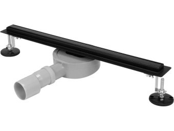 FALA Трап підлоговий лінійний з нержавіючої сталі, чорний SLIM BLACK; 80х 3х 7 см, сифон- 56 мм  | 7