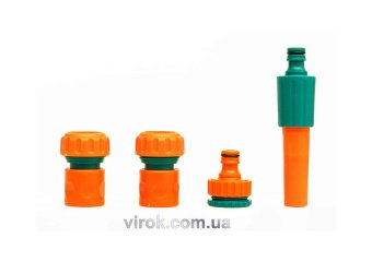 FLO Зрошувач прямий з набором з'єднань 1/2", 3/4", 1", ABS-пластик, 4 шт  | 89203