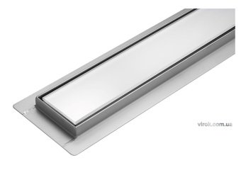 FALA Трап підлоговий для душу з нержавіючої сталі "WHITE GLASS" ; 80х 7х 7 см  | 75383