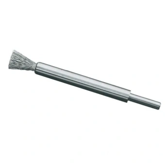 Щетка концевая D12х20х120 мм, хвостовик 6 мм, Стальная гофрированная проволока 0.5 мм LESSMANN