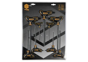 VOREL Набір ключів TORX : тип "Т", Т10-T50, L= 100-200 мм, Cr-V 6150, 9 шт  | 56639