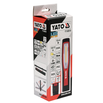 YATO Світильник переносний світлодіодний YATO акумулят. 3,7V, 2 режими-10/4 Вт, 170/1000Lm, заряд US