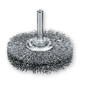 Щетка цилиндрическая 50x10 мм, хвостовик 6 мм, Стальная гофрированная проволока 0.30 мм LESSMANN