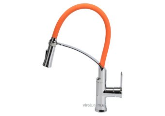 FALA Змішувач води "FLEXIBLE-2"для раковини з гнучкою оранжевою лійкою,регулюв.потоку води,l=60см(DW