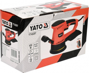 YATO Шліфмашина ексцентрикова мережева YATO; 230 В, 450 Вт, платформа- Ø= 150 мм  | YT-82207
