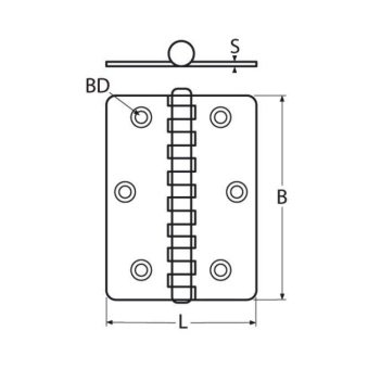 Петля нержавеющая 814802 60x80x1.5 (AISI 304)