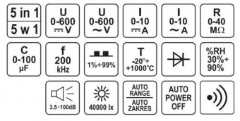 YATO Мультиметр для вимірювювання електричних параметрів YATO  | YT-73087