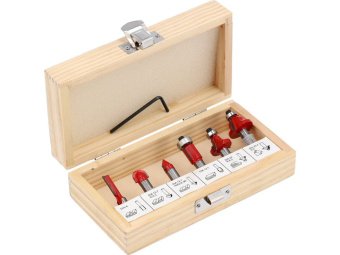 Фрези по дереву YATO : зі шпинделем Ø= 8 мм, 6 шт [50]