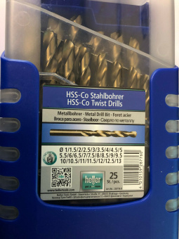 Heller Набор сверл по металлу HSS-COBALT 1-13 мм, 25 шт; шаг 0,5 мм; пластиковая кассета