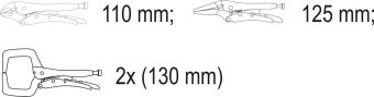 VOREL Кліщі затискні для зварювальних робіт, 4 шт.  | 44330