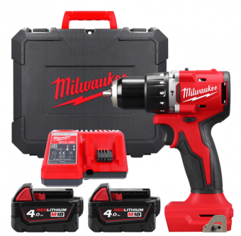 Дриль-шурупокрут з ударом акумуляторний, M18 BLPDRC-402C, 60Нм (+ заряд.пристрій, 2 акум.Х 4Аг, кейс