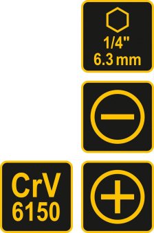 Викрутка-тримач VOREL двостороння, PH2 х SL6 мм, CrV, L= 115 мм [6/120]