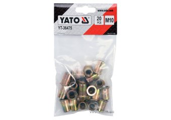 YATO Нітогайка сталева YATO; М 10, l= 21 мм, 20 шт.  | YT-36475