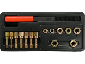 Засоби для ремонту різьби метричної YATO в гвинтах і гайках, 15 елем. [20]