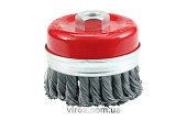 VOREL Щітка - крацовка чашкоподібна, з гайкою М14, Ø-100мм підсилені  | 06976