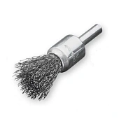 Щетка концевая D12х20х120 мм, хвостовик 6 мм, Стальная гофрированная проволока 0.5 мм LESSMANN