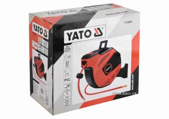 YATO Шланг пневматичний ПВХ на котушці YATO з швидкоз'єдн. наконеч-ми 1/4", Ø=12.5 мм, тиск- 20Bar, 