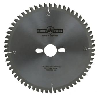 Диск пильный по дереву 216х3.0х2.0х30 мм, Z=60, форма зуба Wneg (ATBneg), поперечный рез PROFITOOL