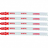 YATO Полотно для електролобзика(метал) YATO : 10-5TPI, L= 130 мм, Уп. 5 Шт.  | YT-3417