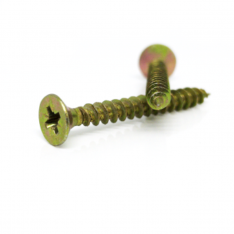Универсальный шуруп 5,0х 55 потайная головка Желтый цинк