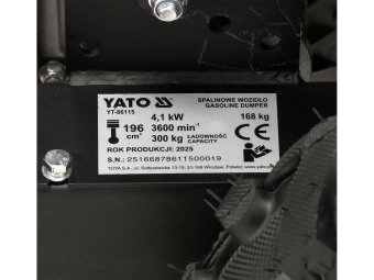 Самоскид-міні бензин. YATO P= 4.1 кВт, двиг- 196см3, вантажопід- 300кг, швидк.- 3,6 км/год бак- 3,6л