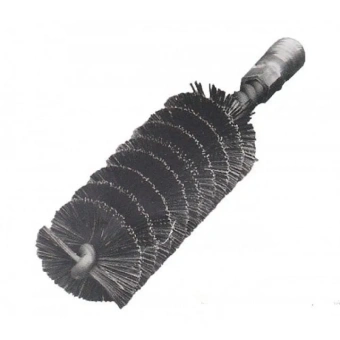 Щетка ерш с хвостовиком 8 мм. 26х55х200 мм. Стальной гофрированный провод LESSMANN