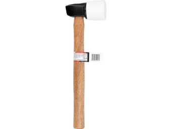 Молоток метало-гумовий YATO Ø= 65 мм x 125 мм, з дерев. ручкою, m= 1,3 кг, l= 400 мм [6/12]
