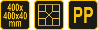 VOREL Форми для виготовлення бруківки : 400 х 400 x 40 мм, з поліпропілену  | 35063