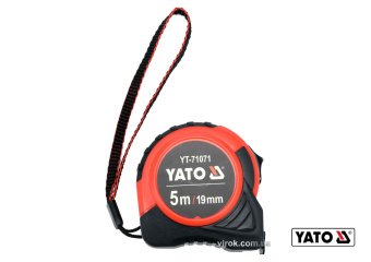 YATO Рулетка YATO : L= 5 м x 19 мм, з сталевою стрічкою, нейлоновим покриттям  | YT-71071