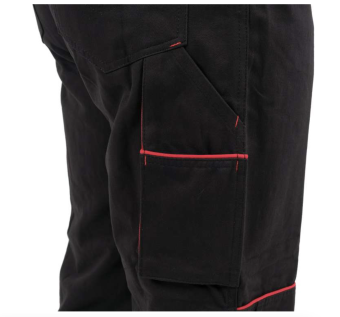 YATO Штани робочі COMFY YATO розмір L/XL, чорно-червоні, 7 кишень, 100% бавовна  | YT-79243