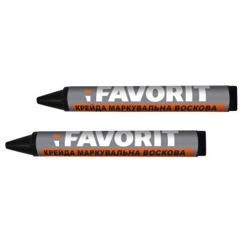 Крейда маркувальна воскова (чорна), 2 шт Favorit | 04-341