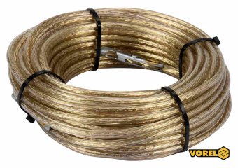 Трос сталевий з наконечниками для пломб VOREL : Ø6 мм x 18 м [12]