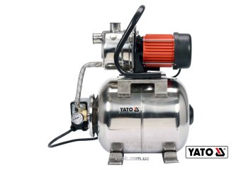 YATO Насосна станція (Гідрофор) мережева YATO: 1200 Вт, 4000 л/год, Ø= 1", 19 л, глиб.- 9м, вис.- 50