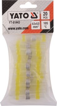 YATO Кембрики термоусадні при t≤ 105°C з припоєм YATO : для провідників 4-6 мм², 20 шт  | YT-81443
