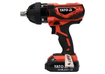 YATO Гайковерт ударний акумуляторний YATO : квадрат 1/2", 300 Нм, Li-Ion 18В, 2 АГод. +4 головки  | 