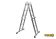VOREL Драбина розкладна : 4 секції x 3 сходини, h=3.4 м, 94х35х27 см, алюміній+сталь  | 17704
