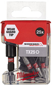 MILWAUKEE Насадка SHOCKWAVE TX25 25мм (25 шт/упак) + магнитный держатель для бит | 4932479858