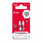 MILWAUKEE Біта SHOCKWAVE , TX BO25, 25мм, (2шт) | 4932471583