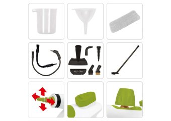 LUND Пароочисник мережевий : 1 кВт, ємність- 400 мл, макс. t= 110 °С, 17 насадок  | 67201