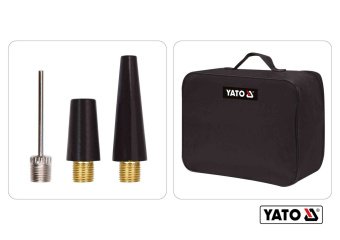 Компресор автомобільний YATO: 12 В, 180 Вт, тиск- 1MПа, 40л/хв, шланг- 1м, кабель- 3м +ліхтар LED[8]