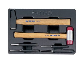 KING TONY Набір інструменту в ложементі (кернер, виколотки, молоток)