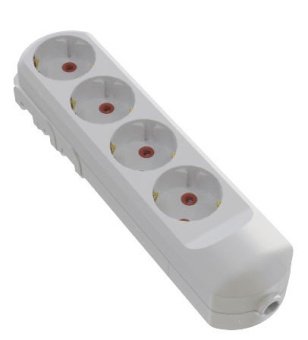 Колодка мережева VIROK: з 4 гніздами із заземленням