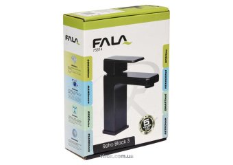 FALA Змішувач води для умивальника "RETRO BLACK 3" з кульовим регулятором(DW) | 75814