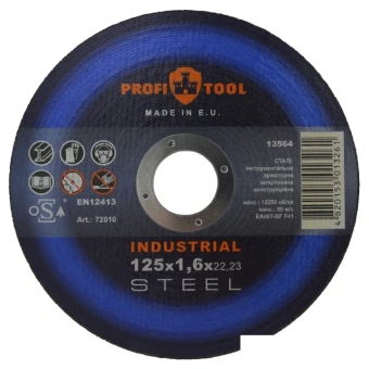 Круг отрезной по металлу PROFITOOL INDUSTRIAL 125х1.6х22.2 мм, EA46S-BF, F41, 12250 об/мин