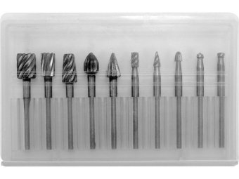 Фрези різної форми до мінішліфмашинок YATO, Ø= 2-12 мм, l= 40 мм з шпинделем Ø= 3,2 мм, компл. 10шт.