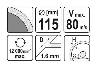 YATO Диск відрізний алмазний по гресу, склу, кераміці YATO Ø=115x1.6x10x22.2 мм,в мокрому і сухому р