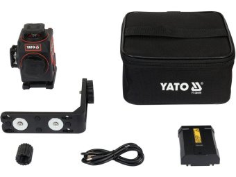 Рівень лазерний на 4-площини зелен пром YATO діап.- 30 м, живл.- 2 Li-Ion акумул 3.7 V, кроншт з ада