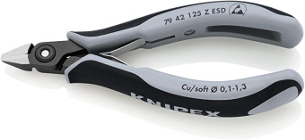 KNIPEX Прецизійні кусачки бокові для електроніки 79 42 125 Z ESD | 79 42 125 Z ESD