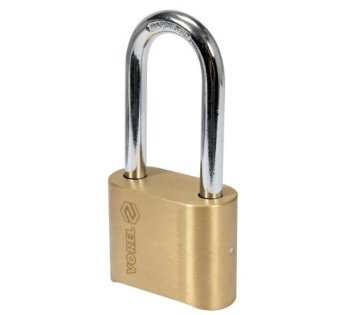 VOREL Замок навісний з кодовим замиканням : латунний корпус- 52х 40 х25 мм, сталева дуга- 56х25х 8 м